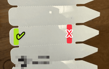tag label size gap